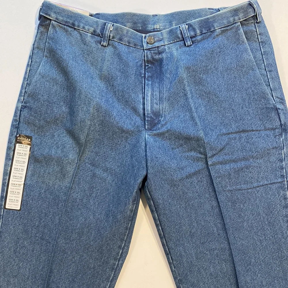 Haggar SZ 36 x 32 Denim Blue Jeans Classic Fit  Stretch Denim New D15 - Picture 3 of 13